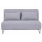   Zenia Kétszemélyes Kinyitható Szövet Kanapé Szürke Hajtűlábbal